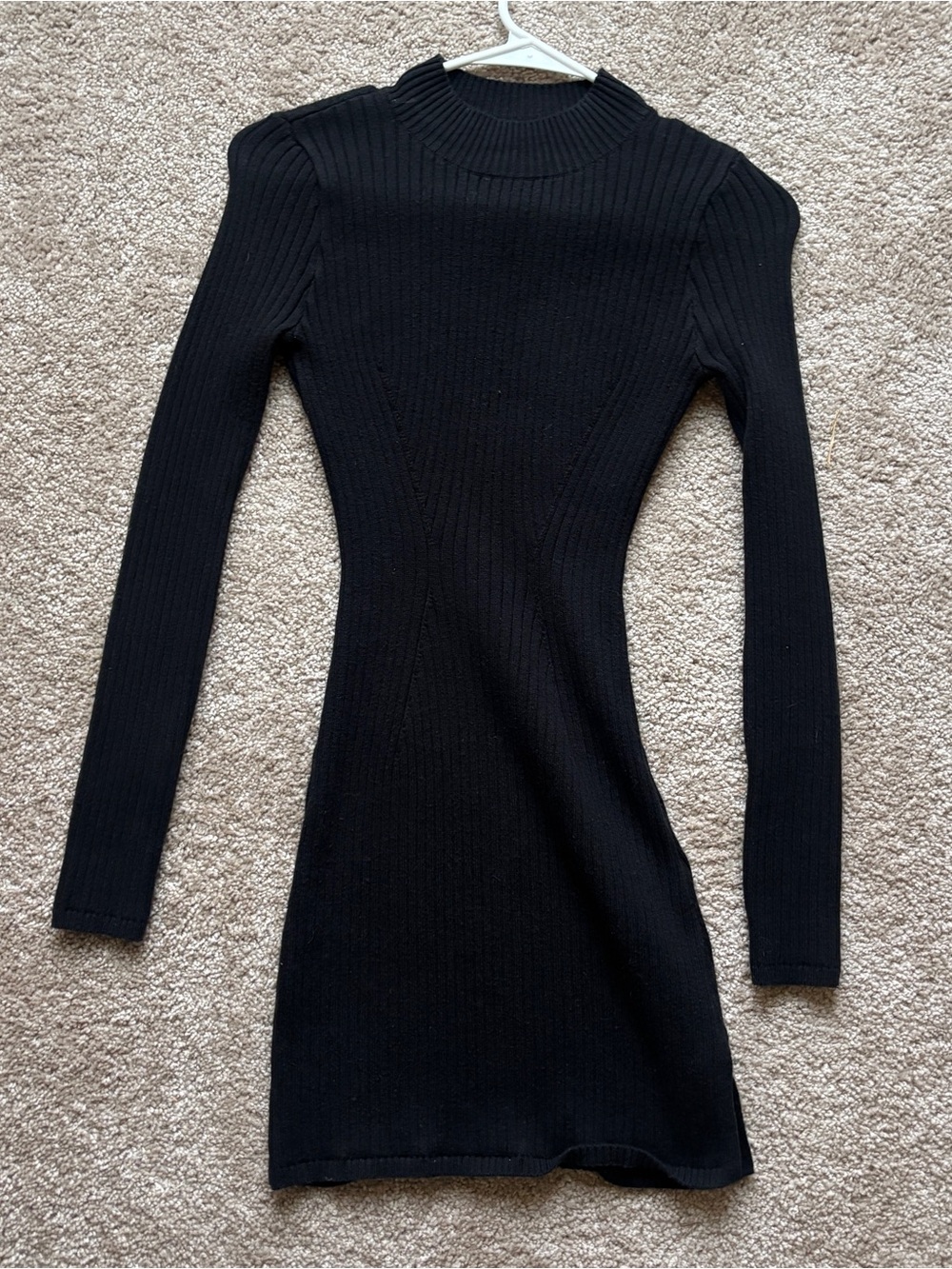Hollister Black Ribbed Mini Knit Dress